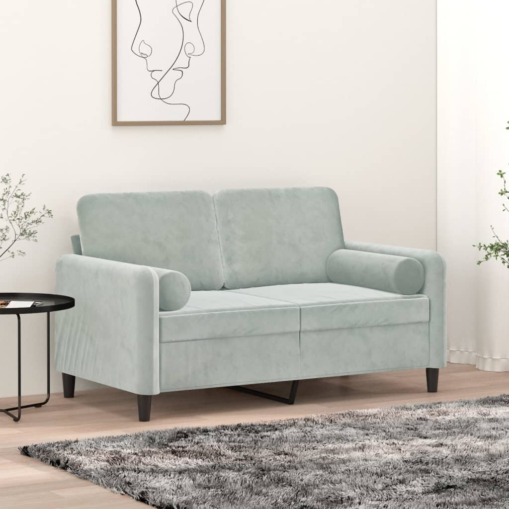 Vidaxl Coussins décoratifs 2 ST 15x50 cm Gris clair en velours