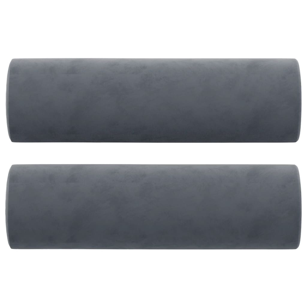 Vidaxl Coussins décoratifs 2 ST 15x50 cm en velours gris foncé