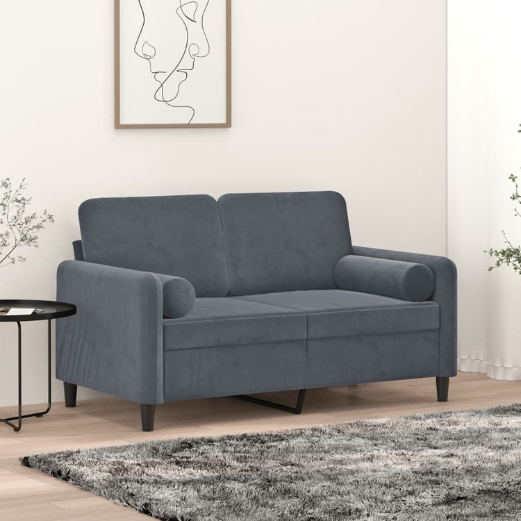 Vidaxl Coussins décoratifs 2 ST 15x50 cm en velours gris foncé