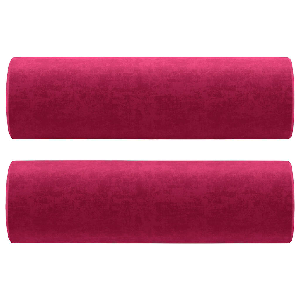 Vidaxl Coussins décoratifs 2 ST 15x50 cm Velvet Wine rouge