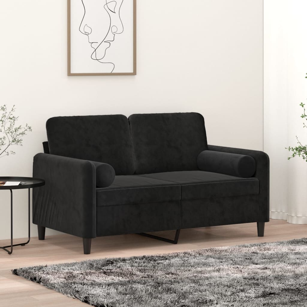 Vidaxl Coussins décoratifs 2 ST 15x50 cm Velvet noir