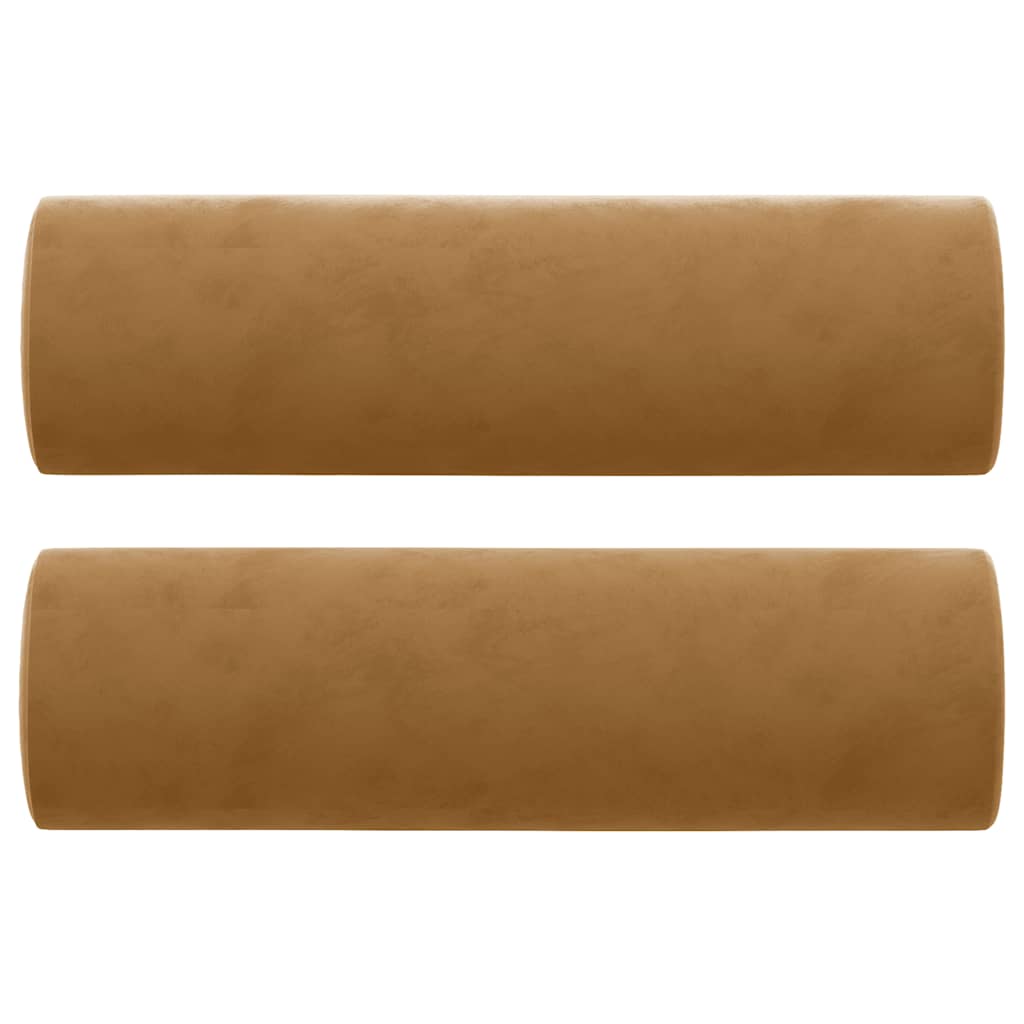 Vidaxl Coussins décoratifs 2 ST 15x50 cm Brown en velours