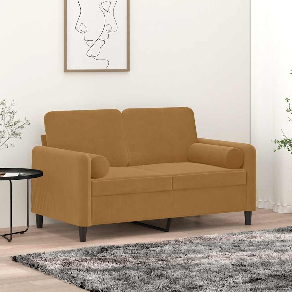 Vidaxl Coussins décoratifs 2 ST 15x50 cm Brown en velours