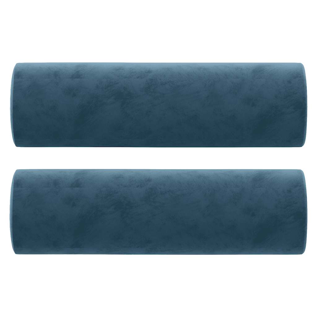 Vidaxl Coussins décoratifs 2 ST 15x50 cm Bleu en velours