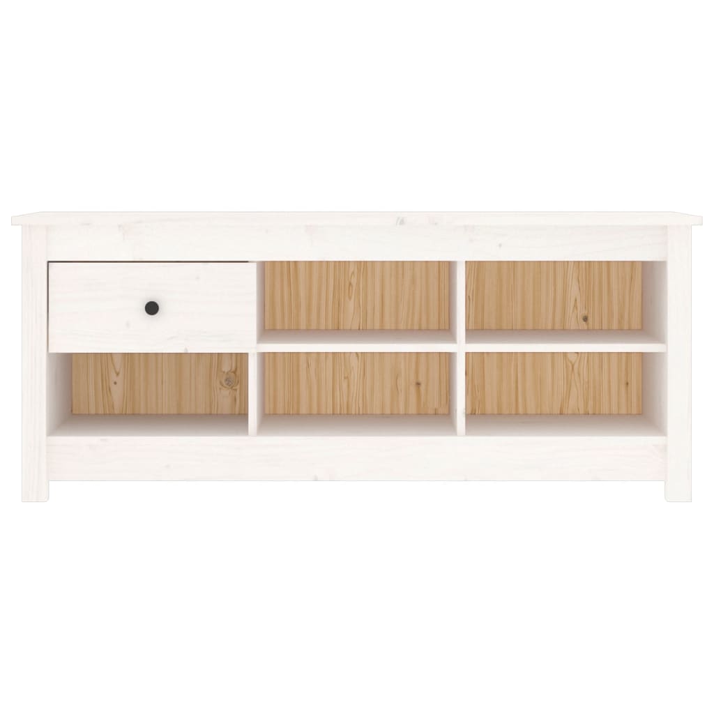 Armoire à chaussures Vidaxl 110x38x45,5 cm en pin massif blanc