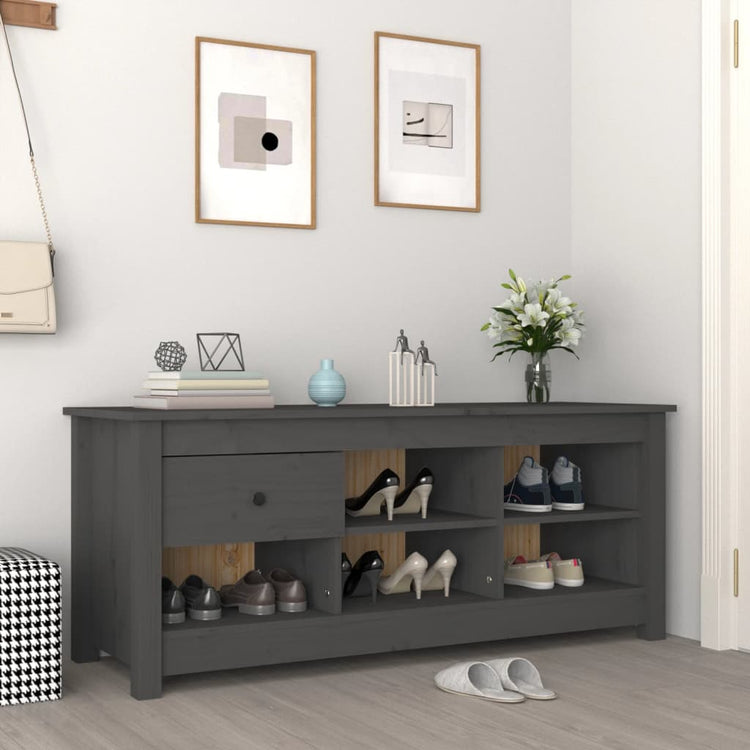 Vidaxx armoire à chaussures 110x38x45,5 cm bois de pin massif gris