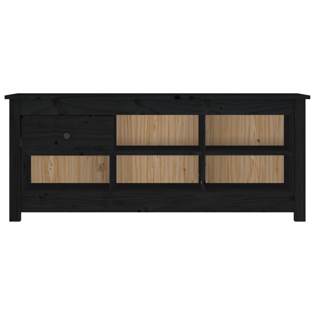 Armoire à chaussures Vidaxl 110x38x45,5 cm Pine solide noire