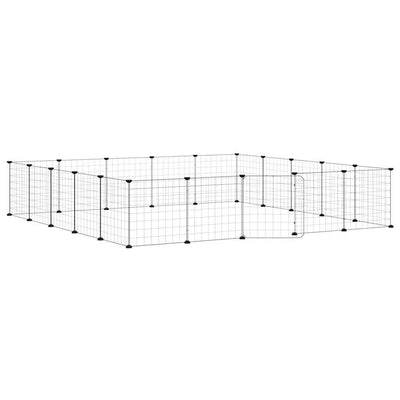 Cage Vidaxl animaux avec porte 20 panneaux 35x35 cm en acier noir
