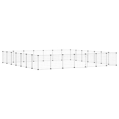 Vidaxl Petts Cage avec porte 28 panneaux 35x35 cm en acier noir