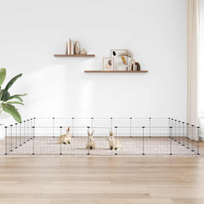 Vidaxl Petts Cage avec porte 28 panneaux 35x35 cm en acier noir