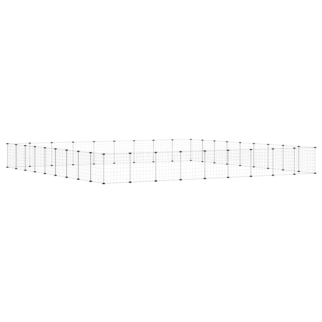 Vidaxl Cage d'animaux de compagnie avec porte 36 panneaux 35x35 cm en acier noir