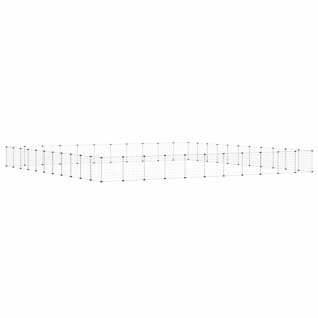Vidaxl Petts Cage avec porte 44 panneaux 35x35 cm en acier noir