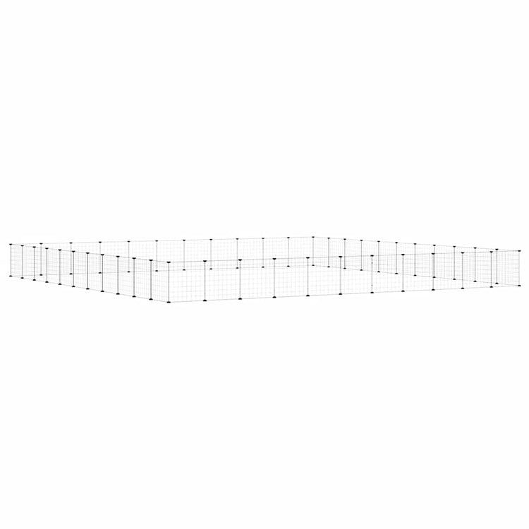 Vidaxl Petts Cage avec porte 44 panneaux 35x35 cm en acier noir