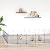 Vidaxl Petts Cage avec porte 44 panneaux 35x35 cm en acier noir