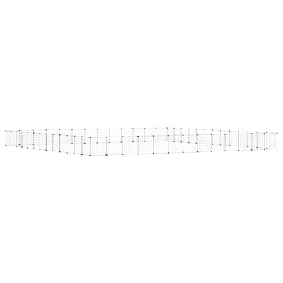 Vidaxl Petts Cage avec porte 52 panneaux 35x35 cm en acier noir