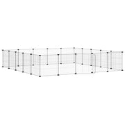 Cage Vidaxl animaux avec porte 20 panneaux 35x35 cm en acier noir - afbeelding 2