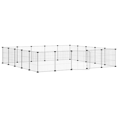Cage Vidaxl animaux avec porte 20 panneaux 35x35 cm en acier noir