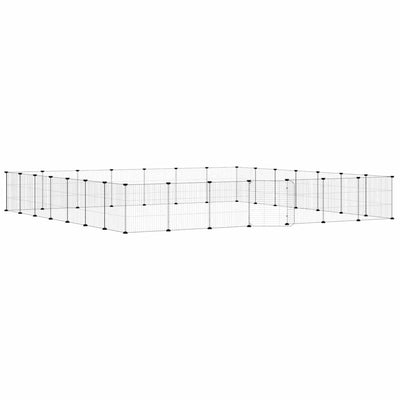 Vidaxl Petts Cage avec porte 28 panneaux 35x35 cm en acier noir