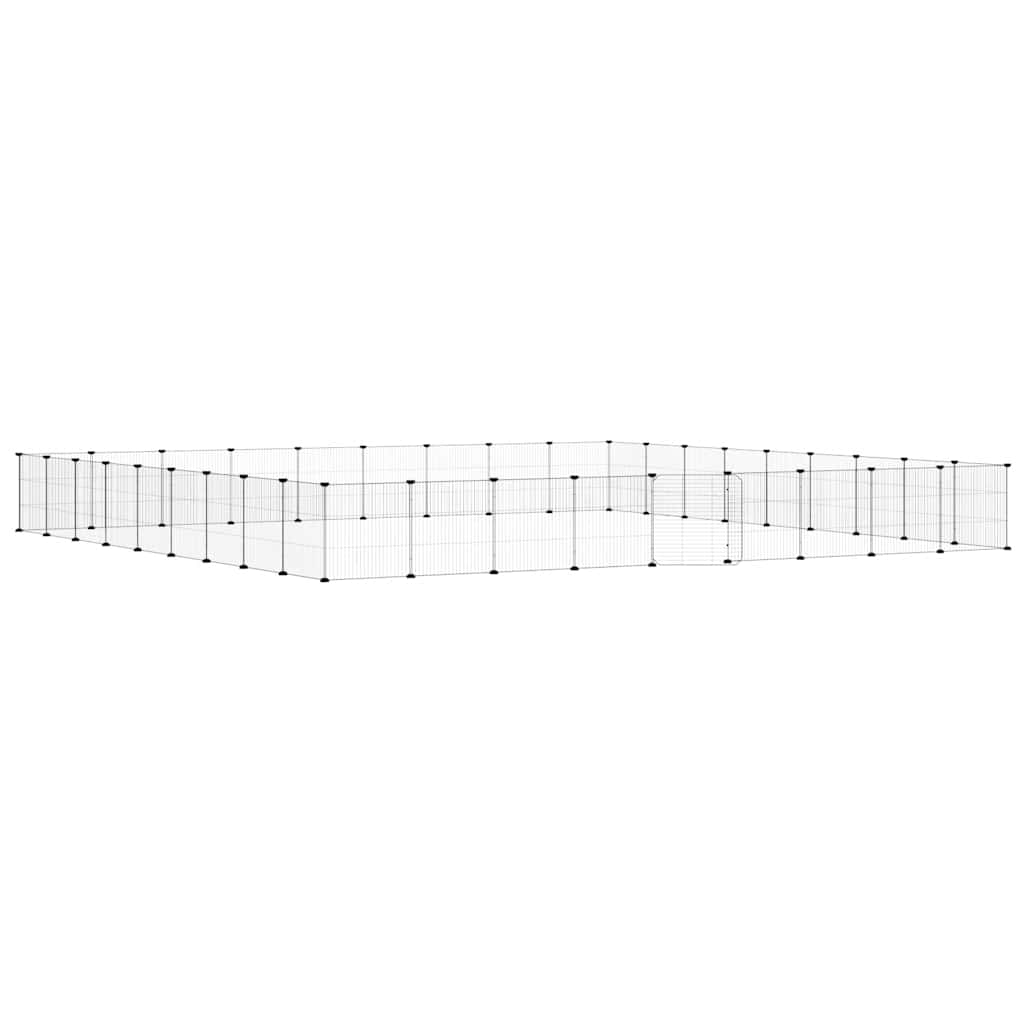 Vidaxl Petts Cage avec porte 36 panneaux 35x35 cm en acier noir
