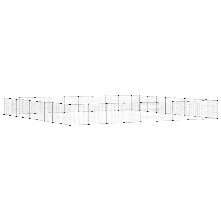 Vidaxl Petts Cage avec porte 36 panneaux 35x35 cm en acier noir