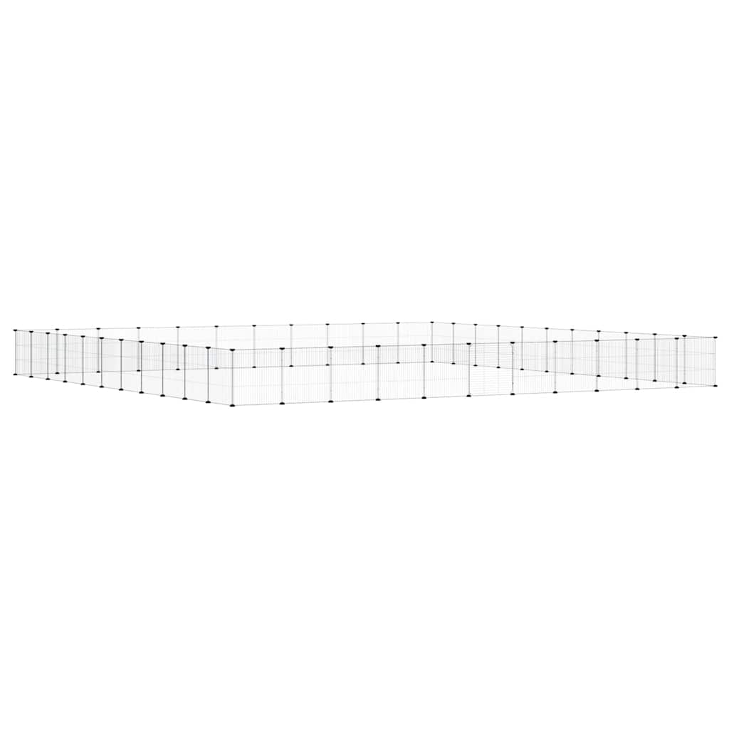 Vidaxl Petts Cage avec porte 44 panneaux 35x35 cm en acier noir