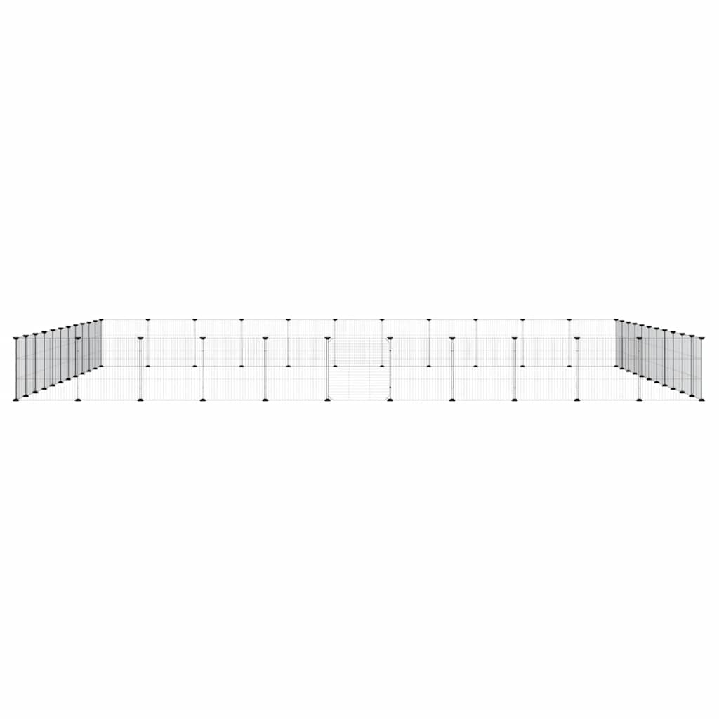 Vidaxl Petts Cage avec porte 44 panneaux 35x35 cm en acier noir
