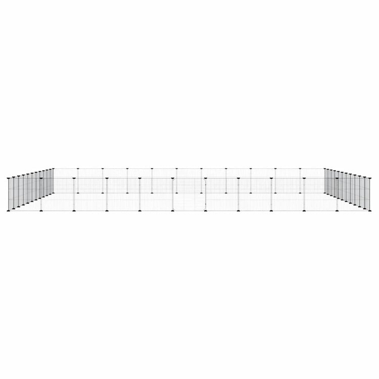 Vidaxl Petts Cage avec porte 44 panneaux 35x35 cm en acier noir