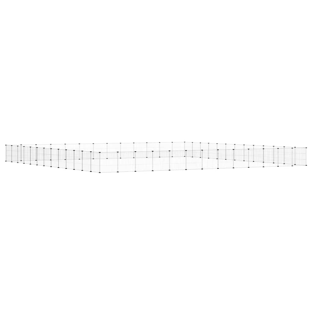Vidaxl Petts Cage avec porte 52 panneaux 35x35 cm en acier noir
