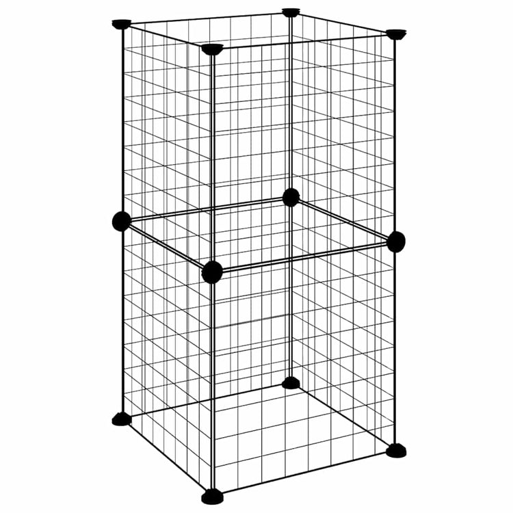 Cage Vidaxl pour animaux de compagnie avec 8 panneaux 35x35 cm en acier noir