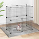 Vidaxl Petts Cage avec porte 12 panneaux 35x35 cm en acier noir