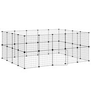 Vidaxl Cage d'animaux de compagnie avec porte 36 panneaux 35x35 cm en acier noir - afbeelding 2