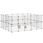 Vidaxl Cage d'animaux de compagnie avec porte 36 panneaux 35x35 cm en acier noir - afbeelding 3