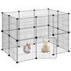 Cage Vidaxl animaux avec porte 20 panneaux 35x35 cm en acier noir