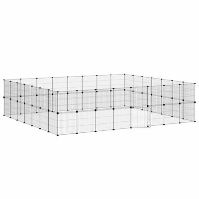 Cage pour animaux de compagnie vidaxl avec porte 60 panneaux 35x35 cm en acier noir