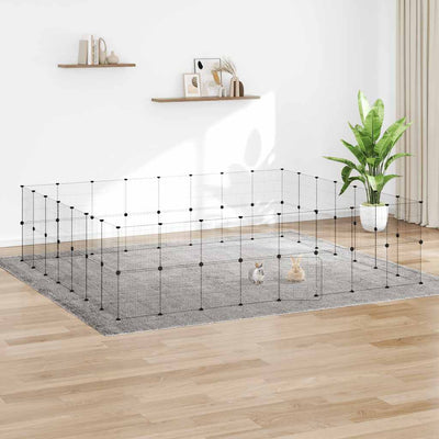 Cage pour animaux de compagnie vidaxl avec porte 60 panneaux 35x35 cm en acier noir