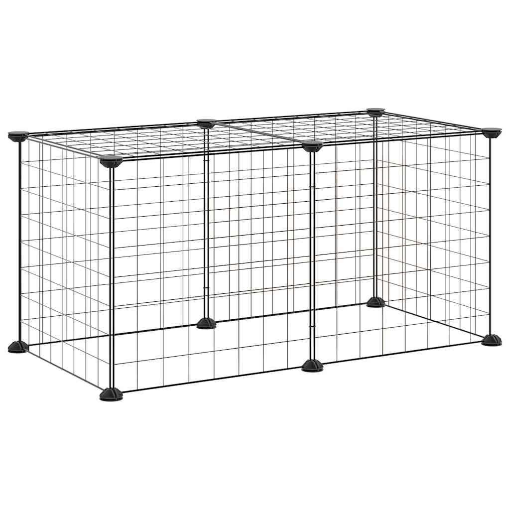 Cage Vidaxl pour animaux de compagnie avec 8 panneaux 35x35 cm en acier noir