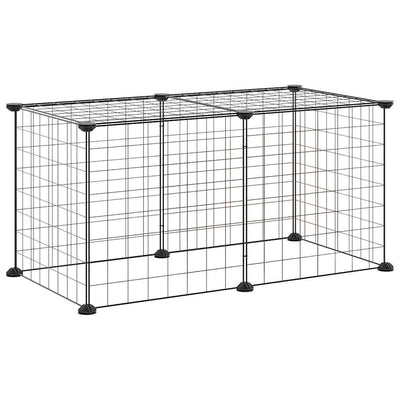 Cage Vidaxl pour animaux de compagnie avec 8 panneaux 35x35 cm en acier noir