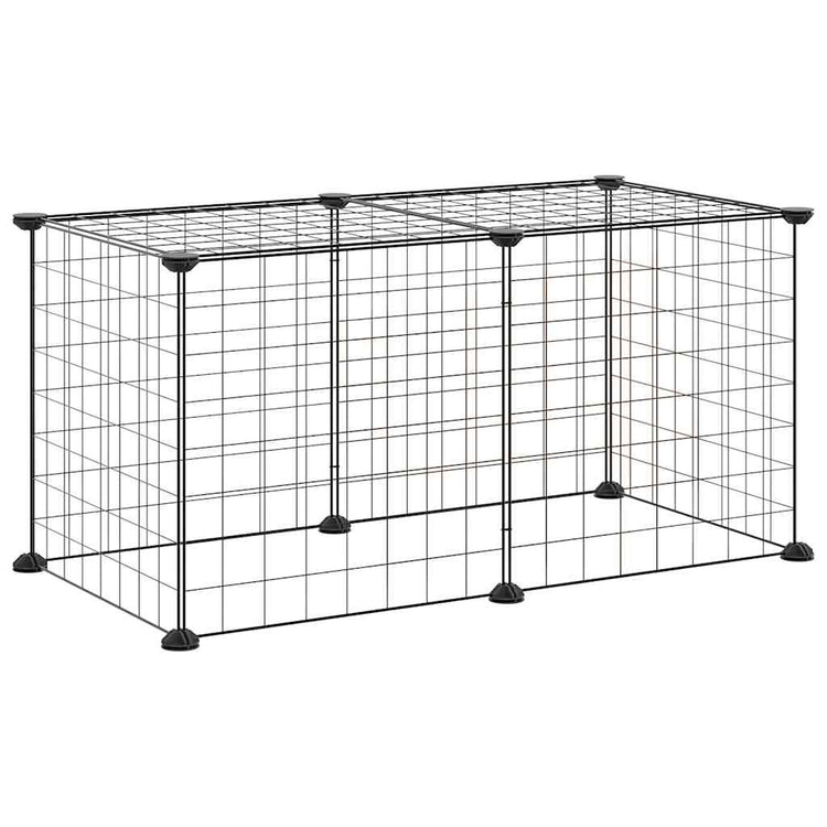Cage Vidaxl pour animaux de compagnie avec 8 panneaux 35x35 cm en acier noir
