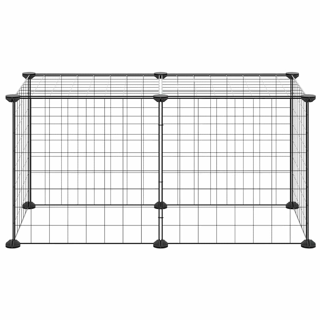 Cage Vidaxl pour animaux de compagnie avec 8 panneaux 35x35 cm en acier noir