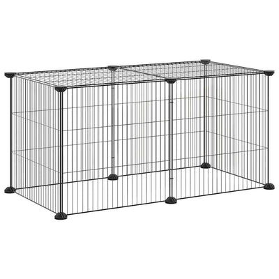 Cage Vidaxl pour animaux de compagnie avec 8 panneaux 35x35 cm en acier noir