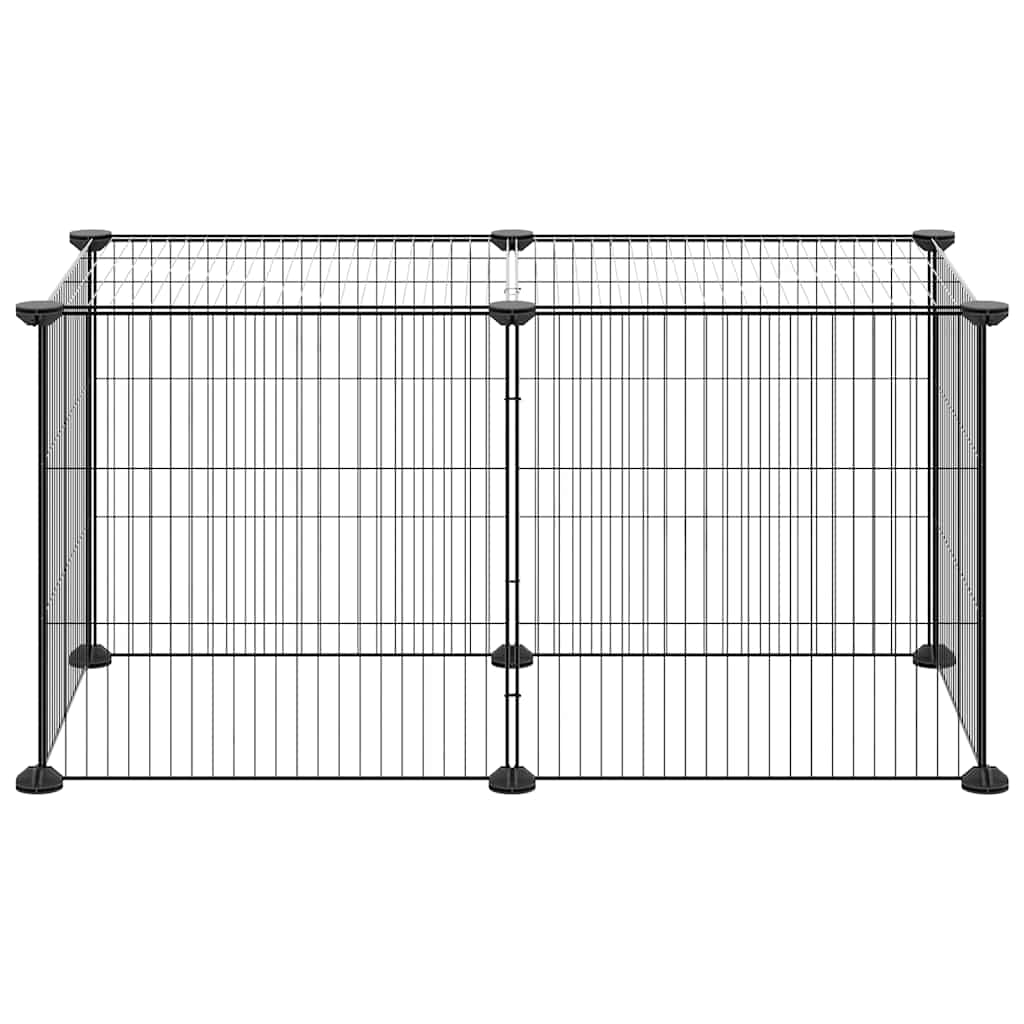 Cage Vidaxl pour animaux de compagnie avec 8 panneaux 35x35 cm en acier noir