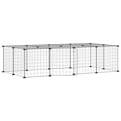 Cage Vidaxl animaux avec porte 20 panneaux 35x35 cm en acier noir