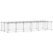 Vidaxl Petts Cage avec porte 28 panneaux 35x35 cm en acier noir - afbeelding 2