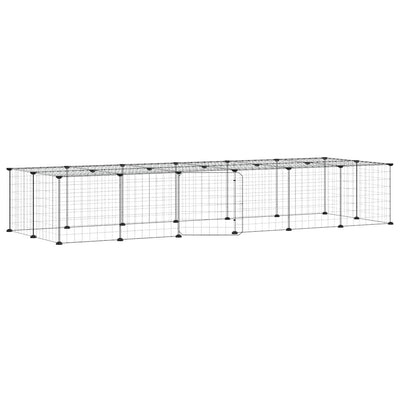 Vidaxl Petts Cage avec porte 28 panneaux 35x35 cm en acier noir