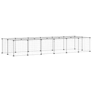 Vidaxl Petts Cage avec porte 28 panneaux 35x35 cm en acier noir - afbeelding 3