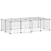 Cage Vidaxl animaux avec porte 20 panneaux 35x35 cm en acier noir - afbeelding 2