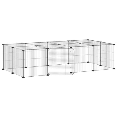 Cage Vidaxl animaux avec porte 20 panneaux 35x35 cm en acier noir