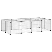 Cage Vidaxl animaux avec porte 20 panneaux 35x35 cm en acier noir - afbeelding 3