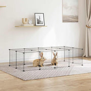 Cage Vidaxl animaux avec porte 20 panneaux 35x35 cm en acier noir - afbeelding 1