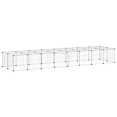 Vidaxl Petts Cage avec porte 36 panneaux 35x35 cm en acier noir
